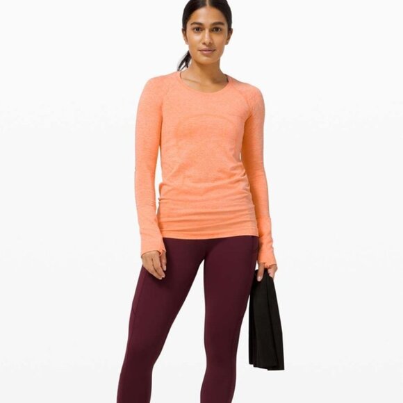 Lululemon Swiftly Tech Long Sleeve 2.0 Amber Orange / White - Picture 1 of 13